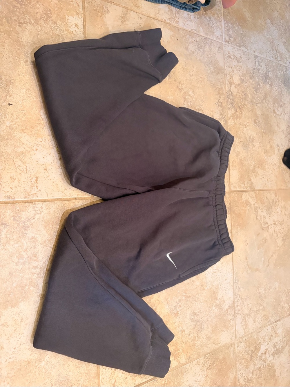 Nike Kids Charcoal Gray Sweatpants with White Swoosh